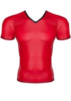 Wetlook Men V-Neck T-Shirt - Red - S