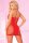 Pink Lipstick Nahtloses Kleid mit V-Ausschnitt Rot One Size